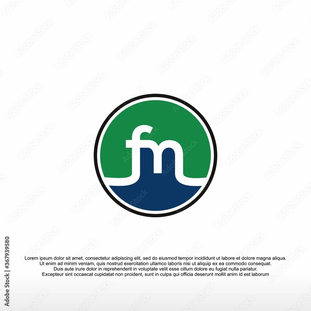 initial letter f&m logo vector