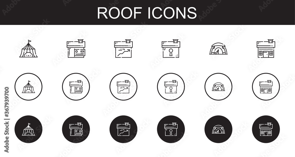 roof icons set roof icons set