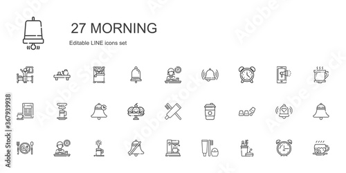 morning icons set