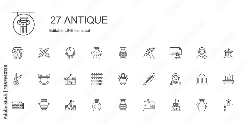 antique icons set antique icons set