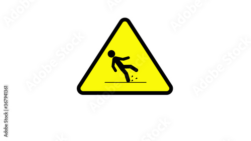 Free Download Caution wet floor sign illustration on white  background - GFXLoad