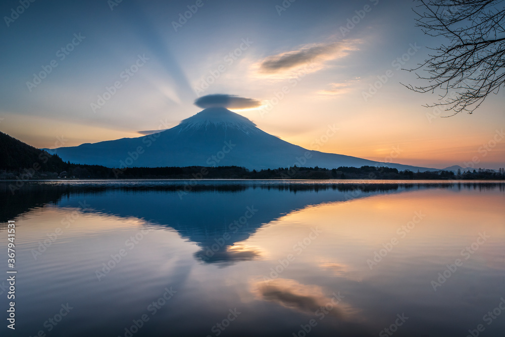 mount fuji at sunrise