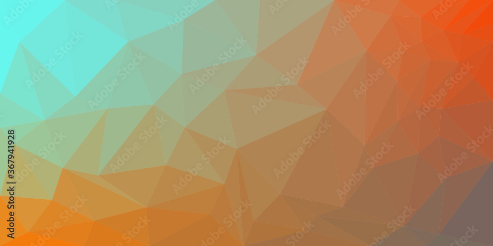 Obraz premium Mesh gradient of light blue, orange, red, and dark blue, vector abstract polygonal background. Pattern can be used for background.