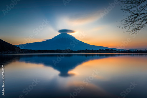 Beautiful sunrise at Mount Fuji