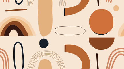 Fotobehang Boho stijl patronen Minimalistisch abstract bohemien kunstpatroon  © MURRIRA