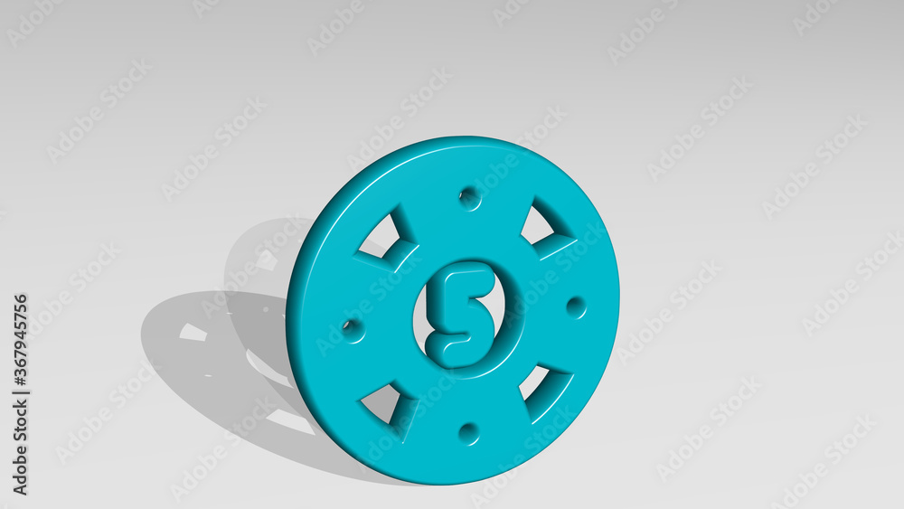 casino chip from a perspective with the shadow. A thick sculpture made of metallic materials of 3D rendering. illustration and background casino chip from a perspective with the shadow. A thick sculpture made of metallic materials of 3D rendering. illustration and background