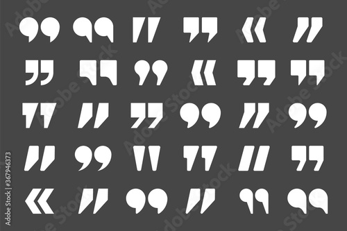 Quotation marks vector collection. Quotes icon. Speech mark symbol.