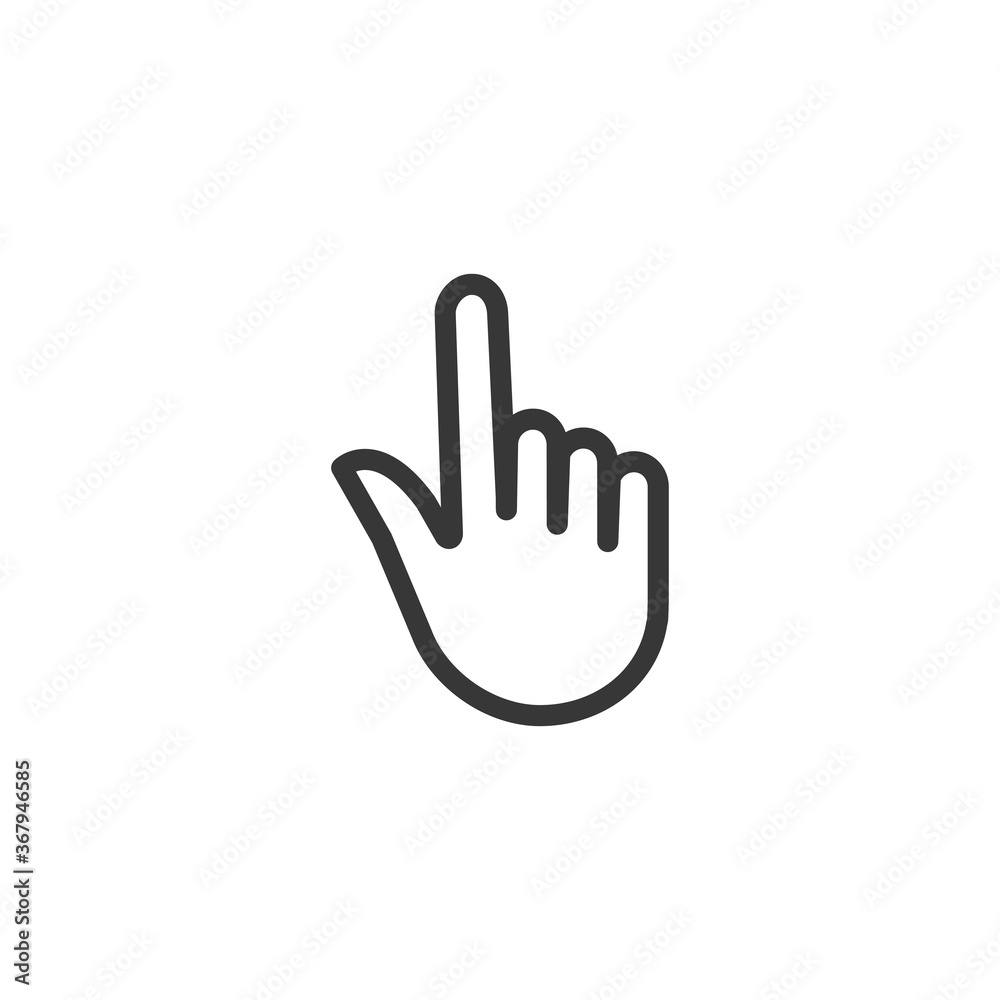 Hand pointer outline icon simple flat style vector illustration. Hand pointer outline icon simple flat style vector illustration.