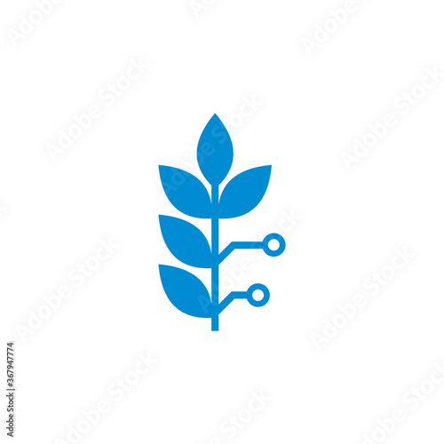 agriculture tech logo , digital leaf logo