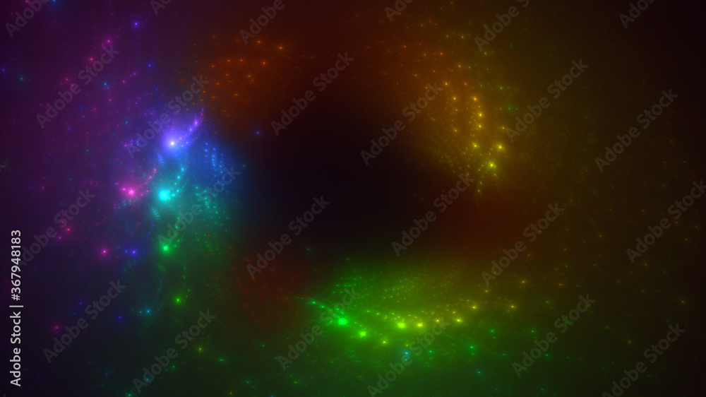 Obraz premium 3D rendering abstract multicolor fractal light background