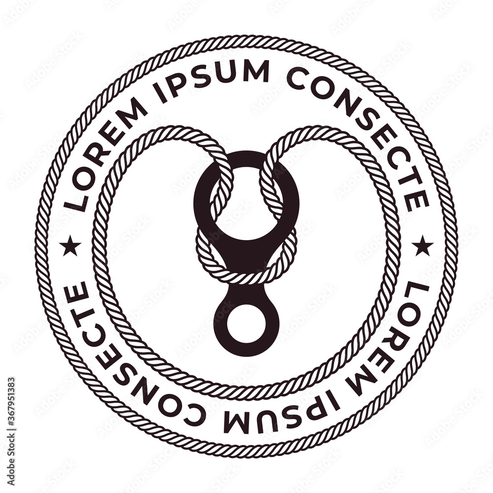 Fototapeta premium Vector vintage circle logo emblem mountain climbing. Isolated on white background.