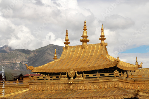 Gilded roof at Jokhang Temple in Lhasa, Tibet, China