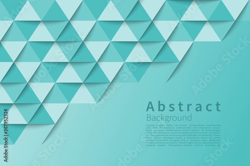 Sky Blue Triangle Geometric Background. 3D paper concept. Vector Design.