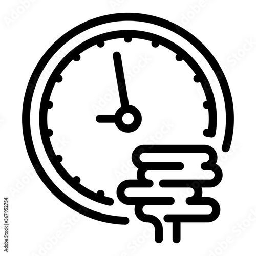 Digestion time icon. Outline digestion time vector icon for web design isolated on white background