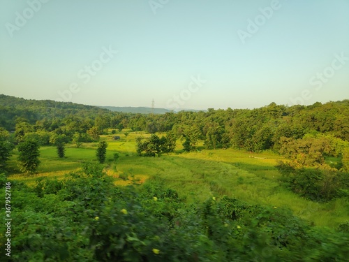 Wallpaper Mural landscape with green field and blue sky Torontodigital.ca