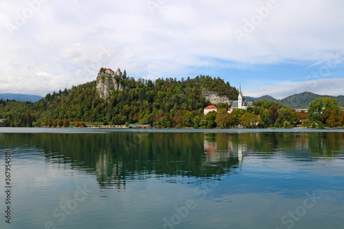 Medieval Bled castle above Lake Bled in Slovenia.