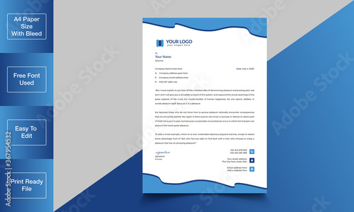 Simple, Modern, Creative & Clean business style Letterhead Design template.