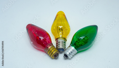 Multi-colored bulbs with coils inside