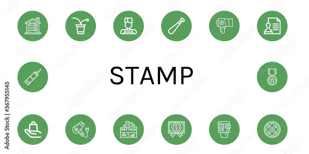 Set of stamp icons Set of stamp icons