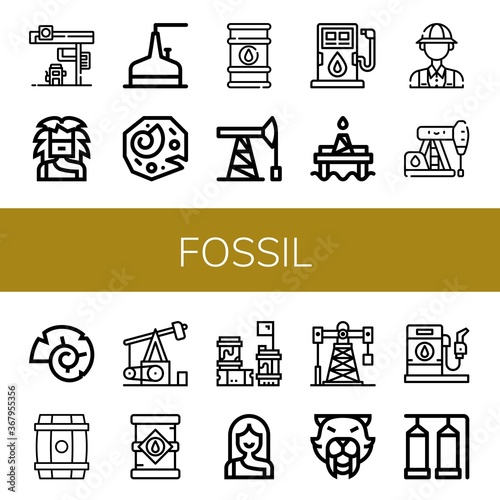 fossil simple icons set