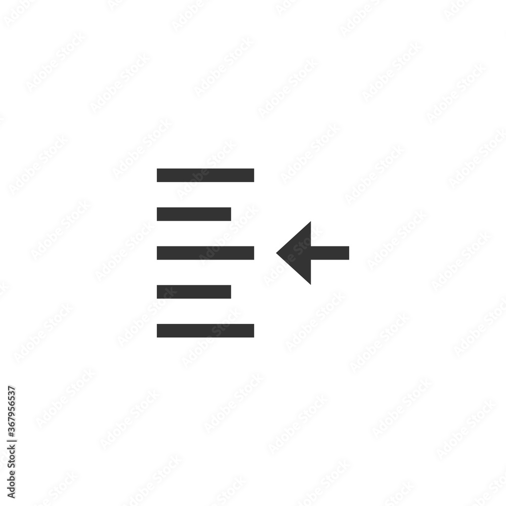 Margin left increase icon. Alignment symbol modern, simple, vector, icon for website design, mobile app, ui. Vector Illustration Margin left increase icon. Alignment symbol modern, simple, vector, icon for website design, mobile app, ui. Vector Illustration