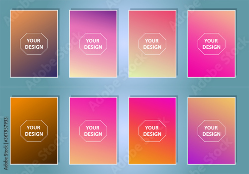 Set of abstract vector gradient backgrounds. Colorful texture for your design. Mobile app template