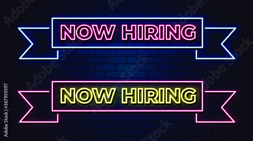 No hiring neon sign symbol