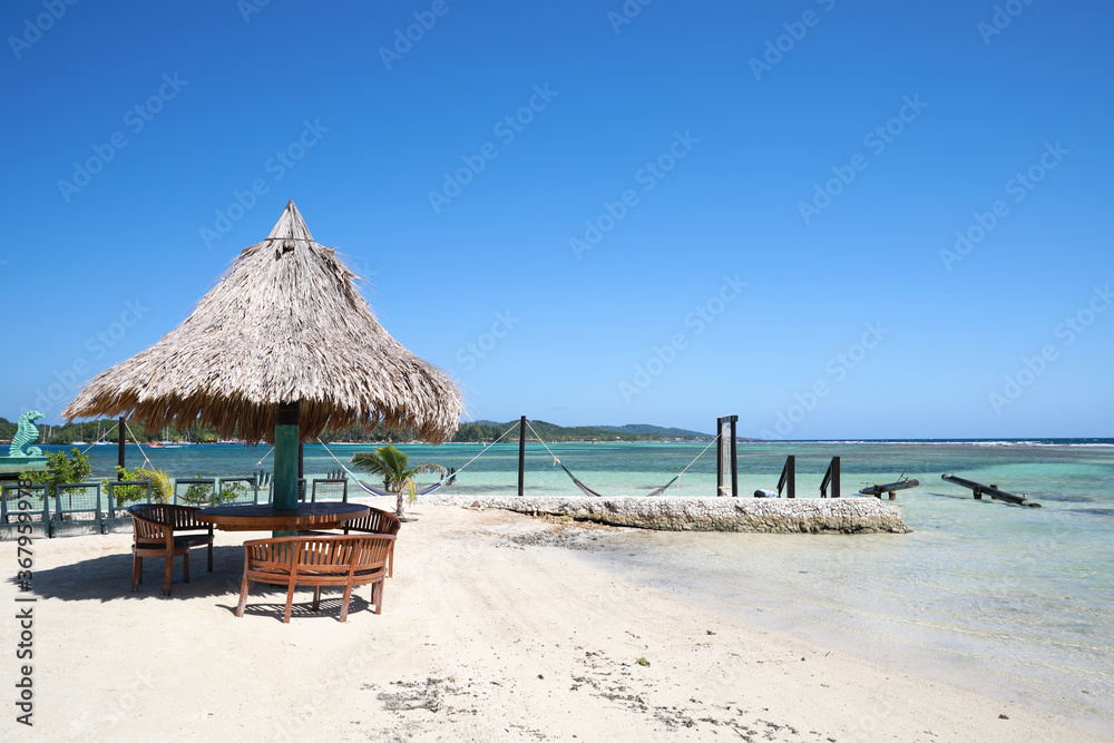 bungalow resort in Caribbean sea in Mexico