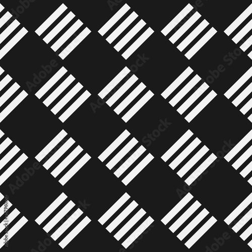Seamless abstract geometric pattern with striped elements of rhombus