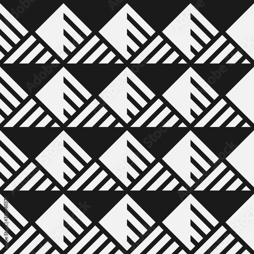 Seamless abstract geometric pattern with striped elements of rhombus