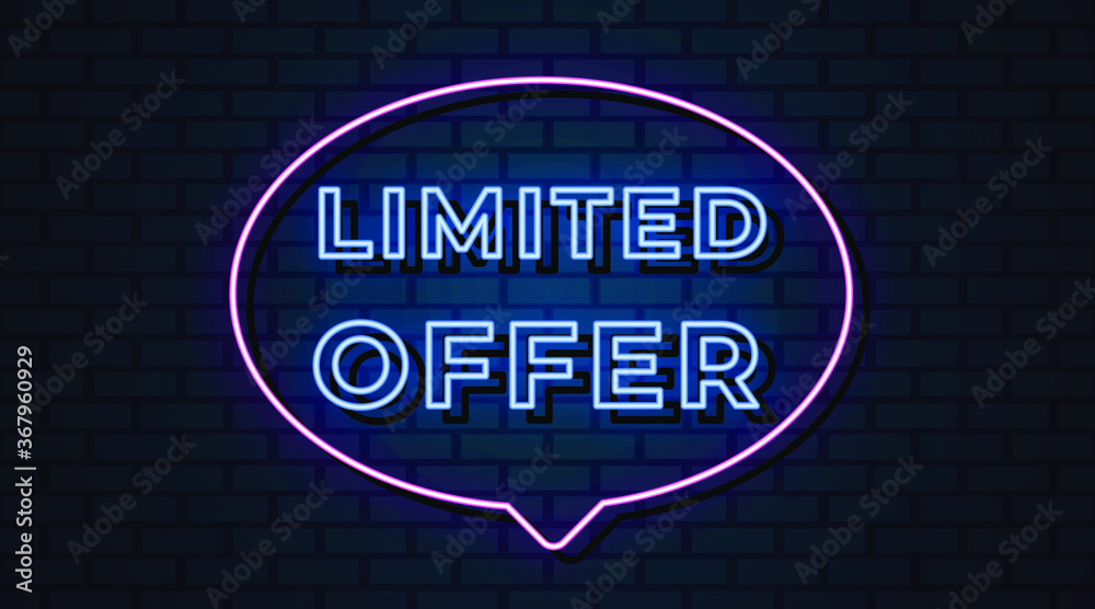 Limited offer neon sign symbol Limited offer neon sign symbol