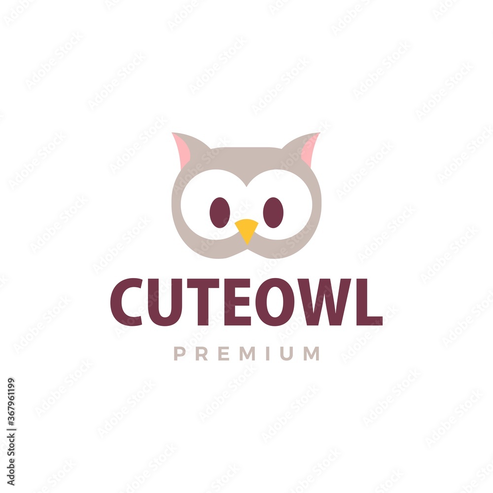 cute owl flat logo vector icon illustration cute owl flat logo vector icon illustration