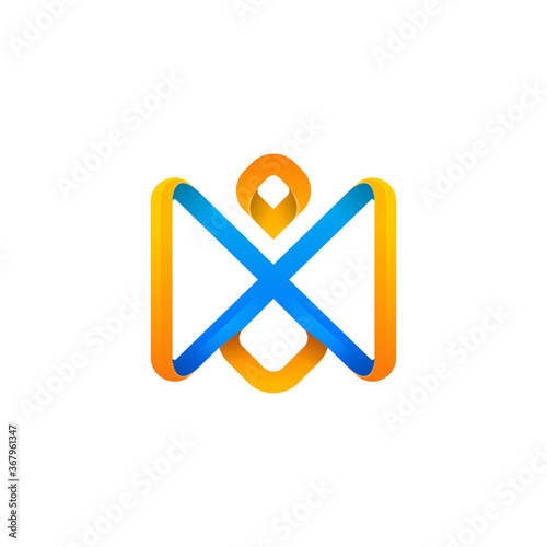 colorful medical letter x logo premium vector