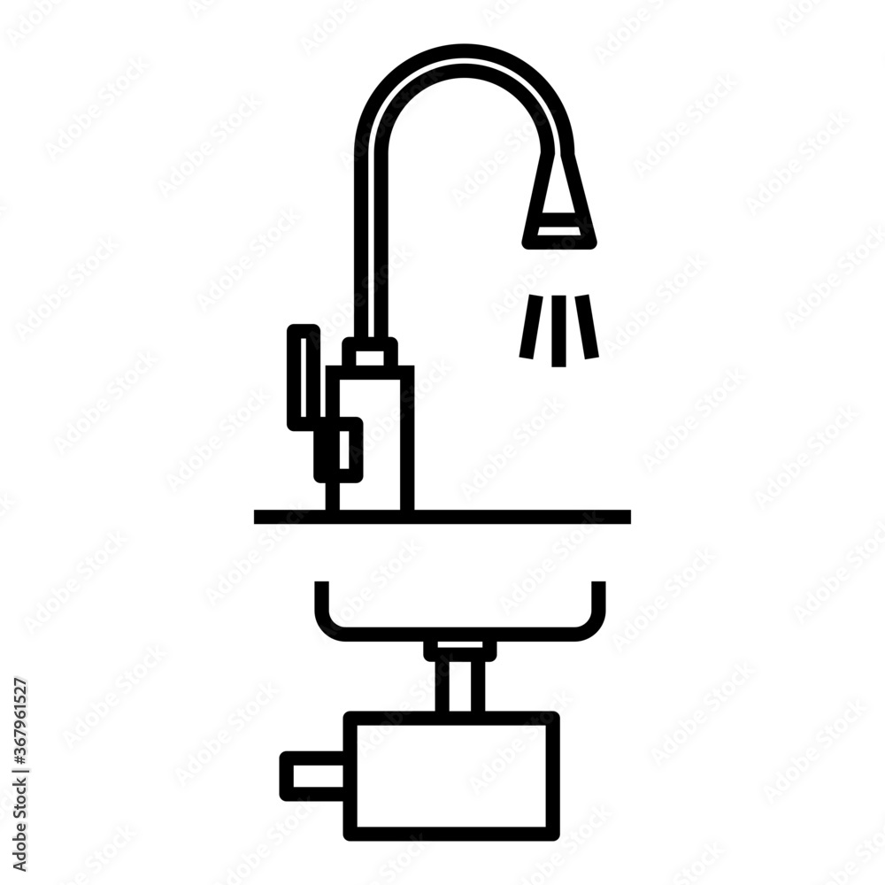 Sink and faucet icon Sink and faucet icon