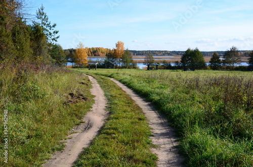 field road to the lake