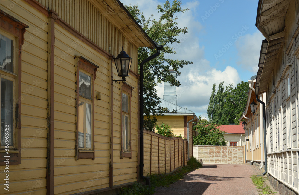 Wooden houses in old town Tammisaari, which is a popular tourist destination in summer. The oldest buildings are from the 18th century. Wooden houses in old town Tammisaari, which is a popular tourist destination in summer. The oldest buildings are from the 18th century.
