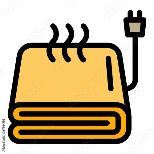 Warm electric blanket icon. Outline warm electric blanket vector icon for web design isolated on white background