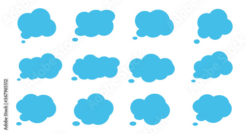 Speech bubbles. Cloud icon. Vector illustration. Thoughts, talking, speak. Blank empty balloon. Vector dialog for website. Communication symbol. Chat sign.