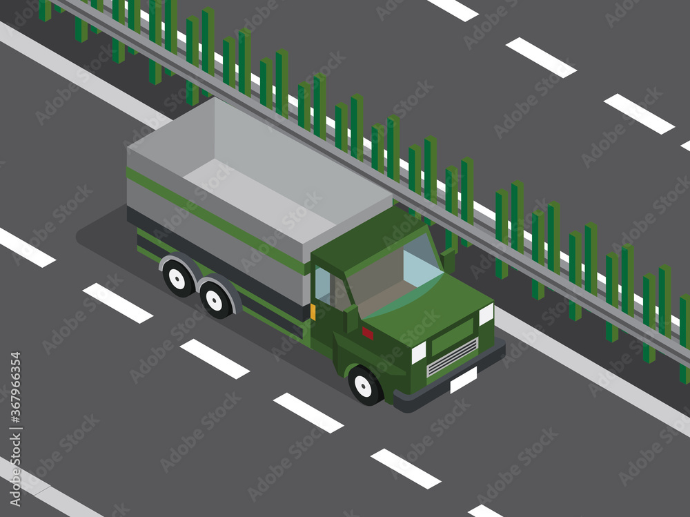 Transport truck in the highway 