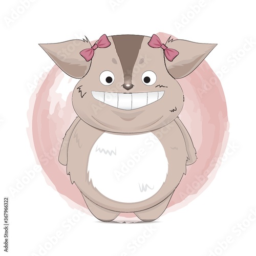 creature cartoon with ribbons