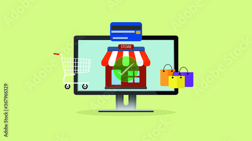 Shopping online app, shopping on Website, ecommerce, shopping online and Digital marketing concept.