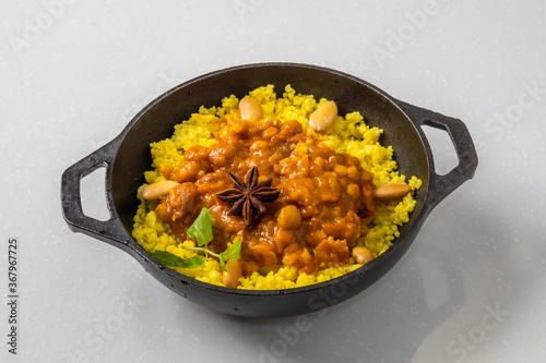 クスクスとひよこ豆のカレー　Curry with chickpeas and couscous photo