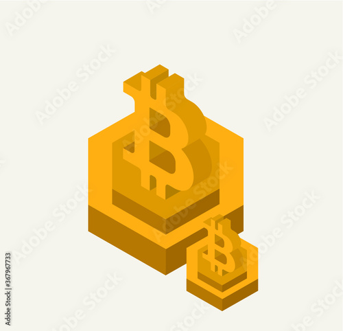 Set of Bitcoin signs icons, internet money vector