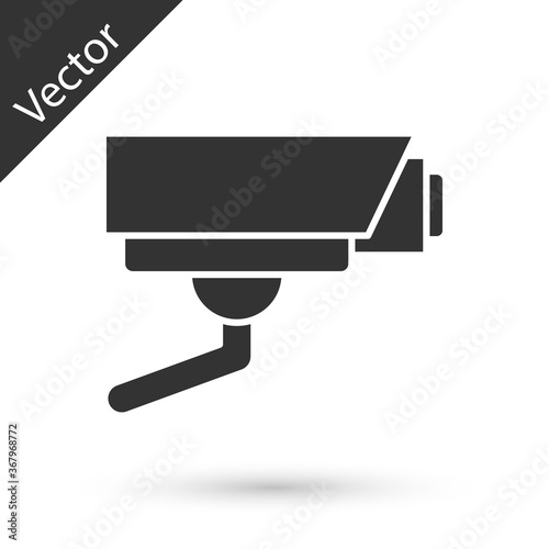 Grey Security camera icon isolated on white background. Vector.