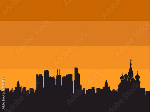 Moscow Russia city skyline vector silhouette 