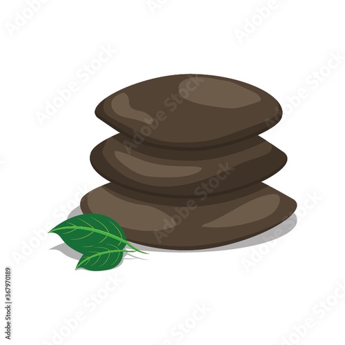 zen stones and leaves