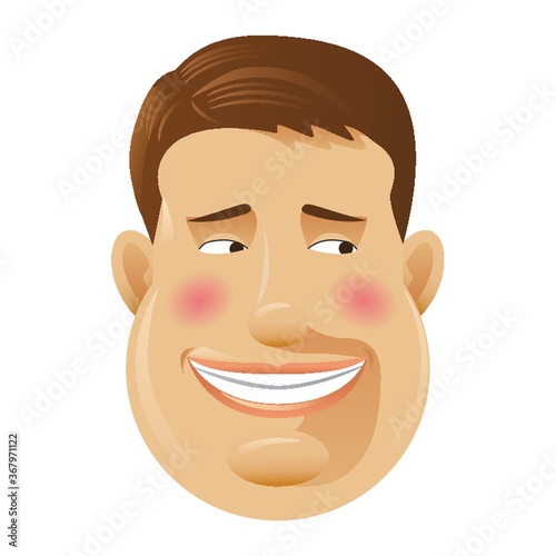 man blushing