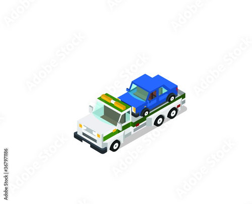 Transport truck isometric view