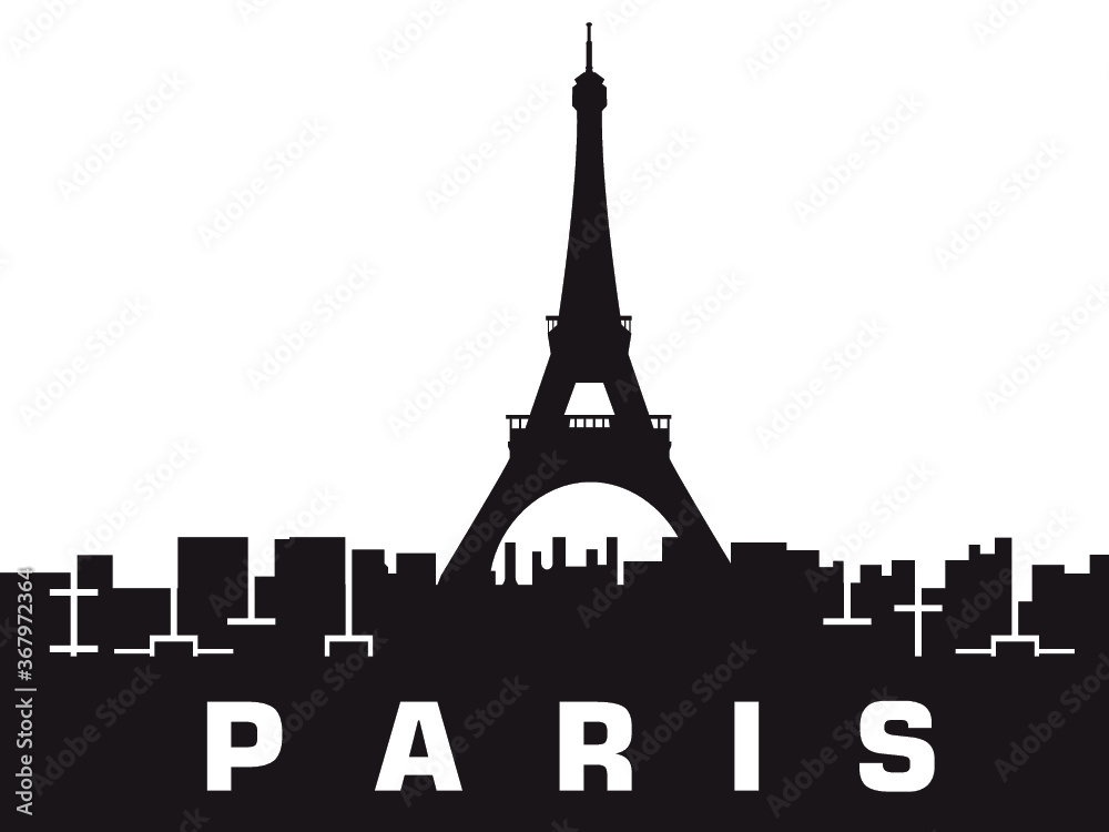 Obraz premium Paris city skyline vector silhouette