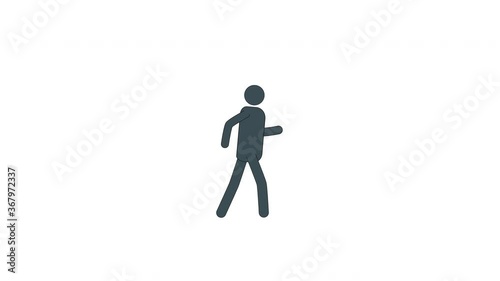Stickman walk cycle. Loop animation with included alpha channel.